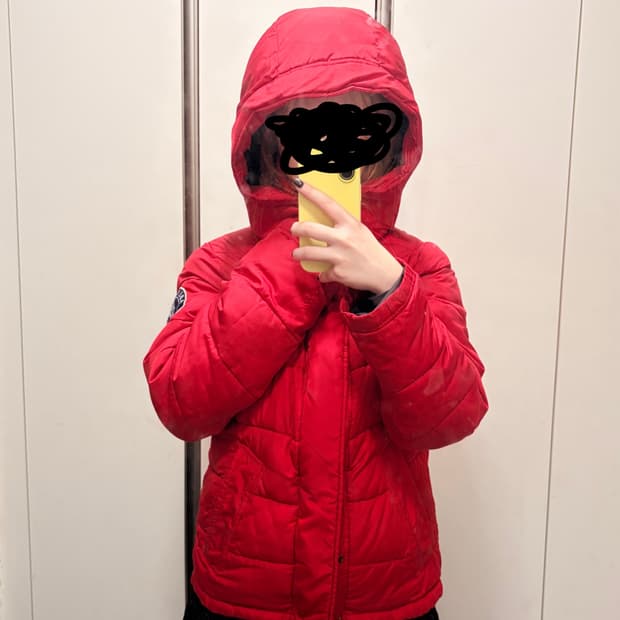 아베크롬비 캠쉘 패딩 레드