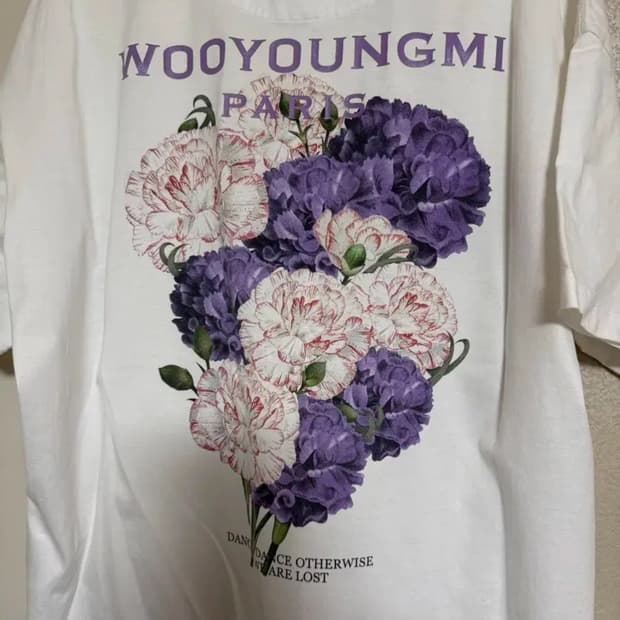 우영미 21ss 플라워프린팅 48size 반팔티셔츠