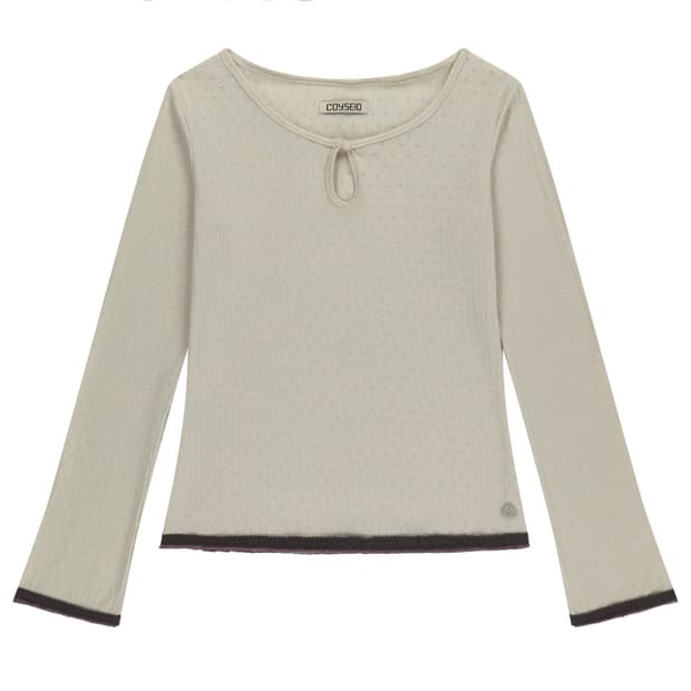 코이세이오 EYELET LACE LONGSLEEVES IVORY