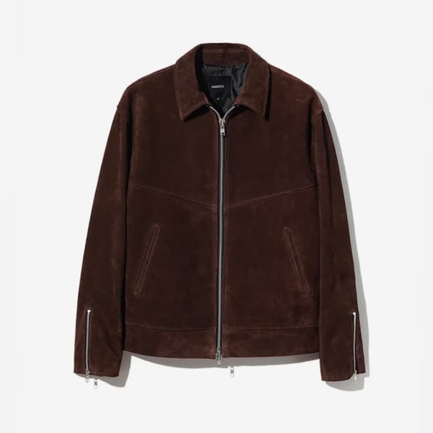 (새상품/L) 앤드로스 카우하이드 스웨이드 자켓 다크브라운