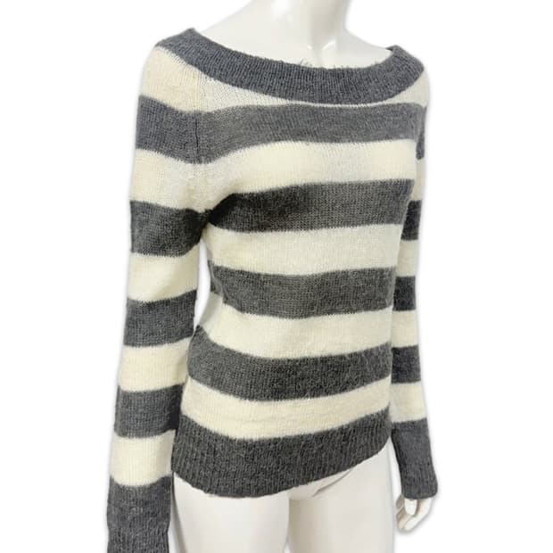 빈티지 LIPSTAR 그레이 모헤어 시스루 니트