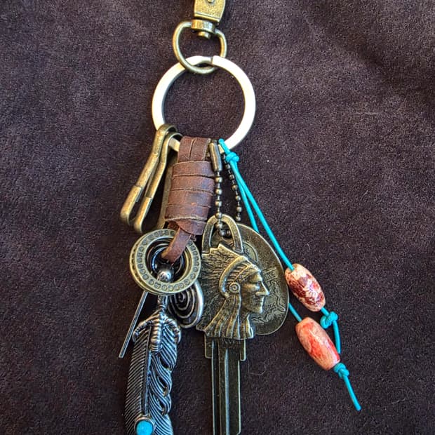 3cross leather navajo keyring