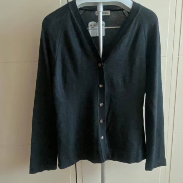 LANCEL 캐시미어 실크 가디건 L