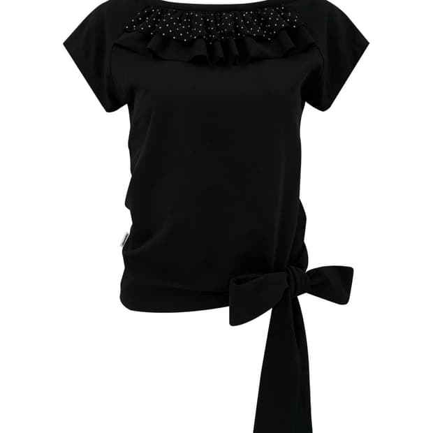 새상품) 체메씨 프릴 타이 티 블랙