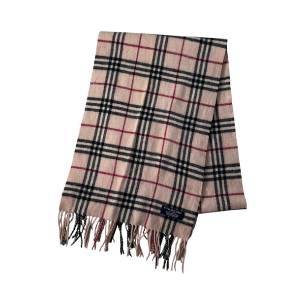 버버리 램스울 핑크 베이지 노바체크 머플러