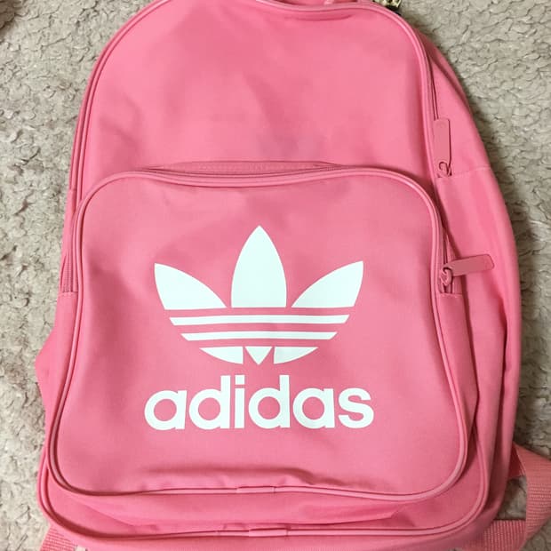 아디다스 핑크 빅로고 백팩