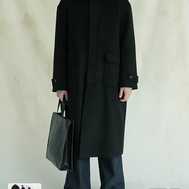 어반드레스 125CM 슈퍼 롱 유니섹스 발마칸 코트 블랙