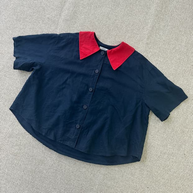 F 스튜디오톰보이 포인트 린넨 블라우스 0415D