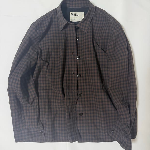 MHL 마가렛 하웰 깅엄 체크 셔츠(사이즈 2)