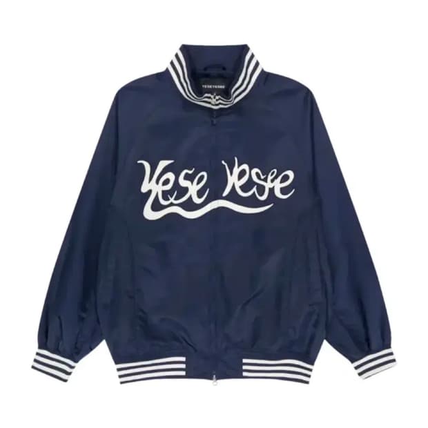 예스아이씨 SNAIL LOGO STADIUM JACKET NAVY