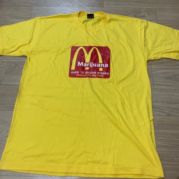 M/L)마리화나 맥도날드 패러디 부틀렉 반팔 티셔츠