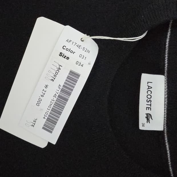 [새상품] 라코스테 여성 블랙 니트