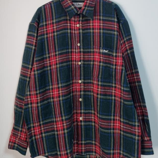 오버핏 L ) LLBEAN 엘엘빈 체크셔츠 남방