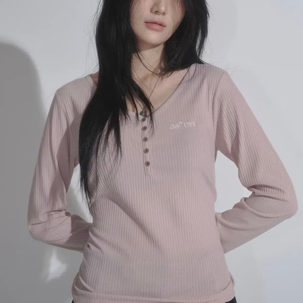 에즈온 버튼티 핑크