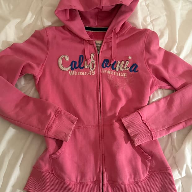 후아유 핑크 후드집업