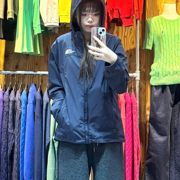 XL 노스페이스 다크네이비 나일론 후드 자켓