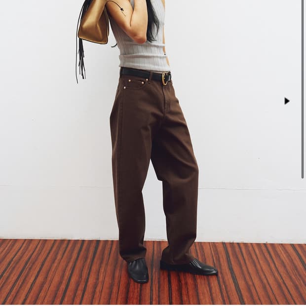 [L] 렉토 레귤러 핏 데님 팬츠 빈티지 브라운