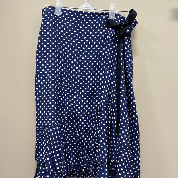 트리콧 꼼데가르송 도트 랩 스커트 네이비