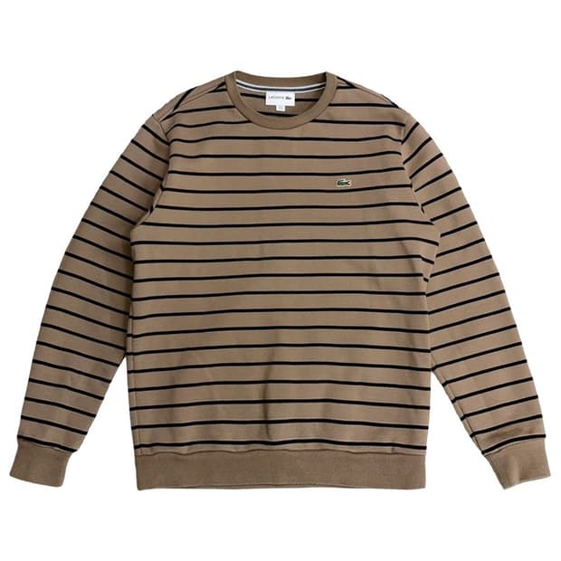 LACOSTE 스트라이프 크루넥 스웻셔츠 M
