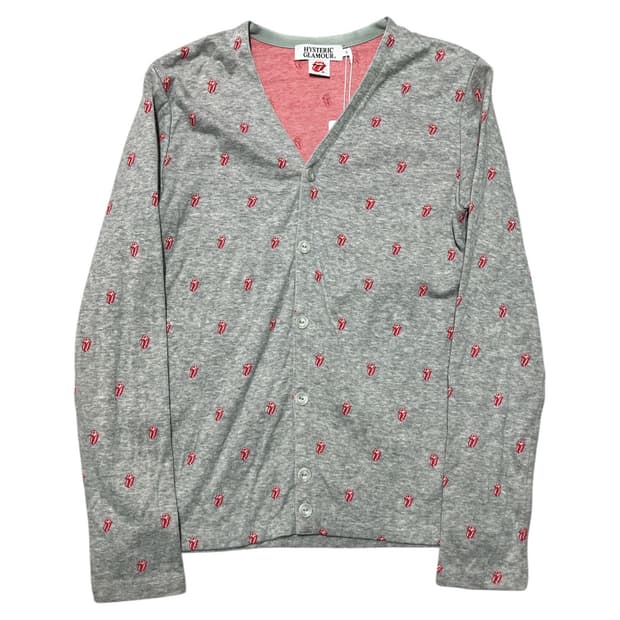히스테릭 글래머 X 롤링스톤즈 로고 플레잉 그레이 가디건