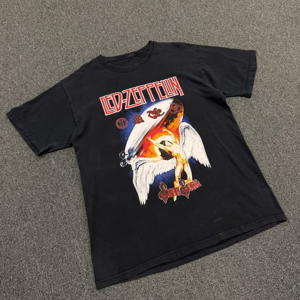 L) 레드제플린 빈티지 프린팅 반팔 티셔츠