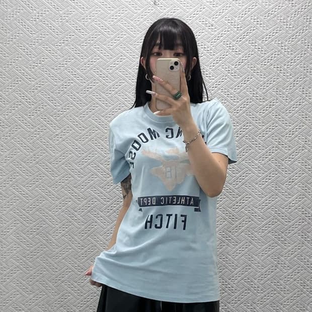 아베크롬비 올드스쿨 컨트리 레트로 순록 패치 반팔티 M C13438
