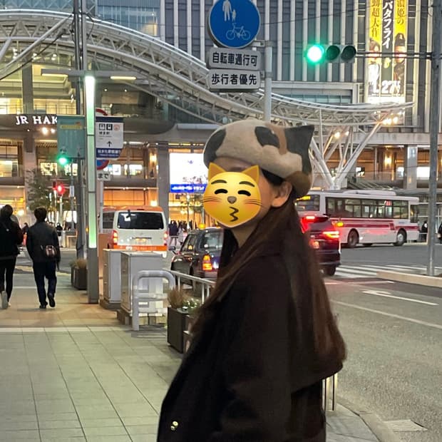 후쿠오카 빈티지 캣 베레모