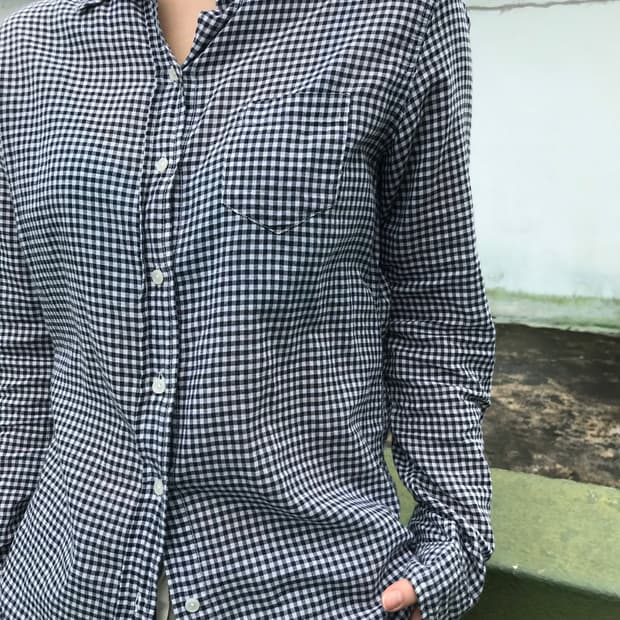 블랙 체크 셔츠 