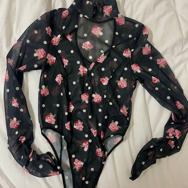 ANNA SUI × LILY BROWN 플라워 도트 쉬어 바디수트