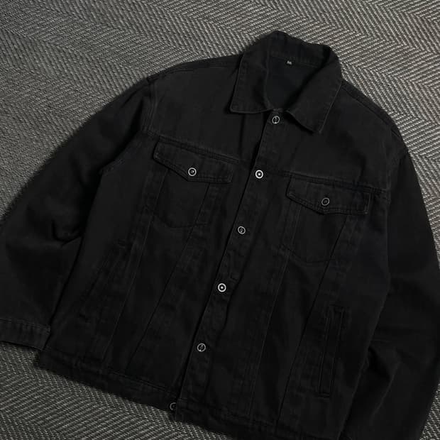 빈티지 흑청 데님 트러커 자켓y 4006