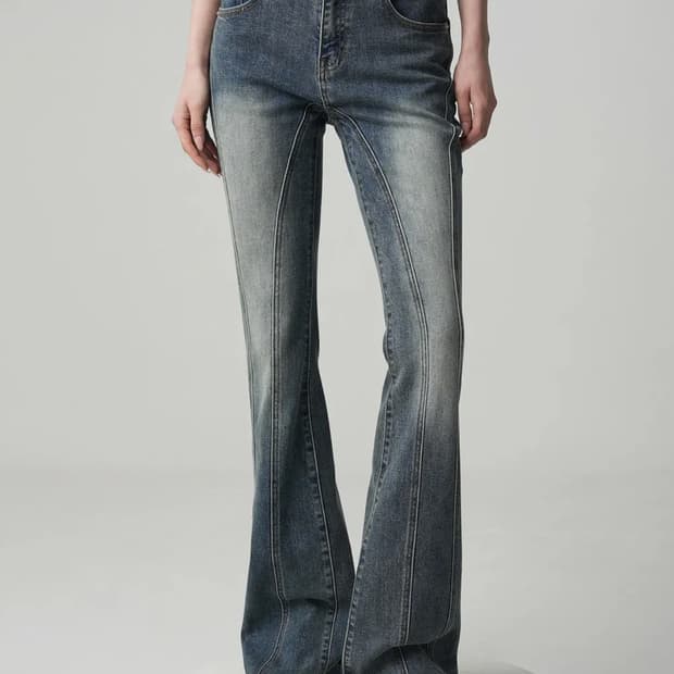 (새상품) Thin Bootscut Pants WASHING BLUE