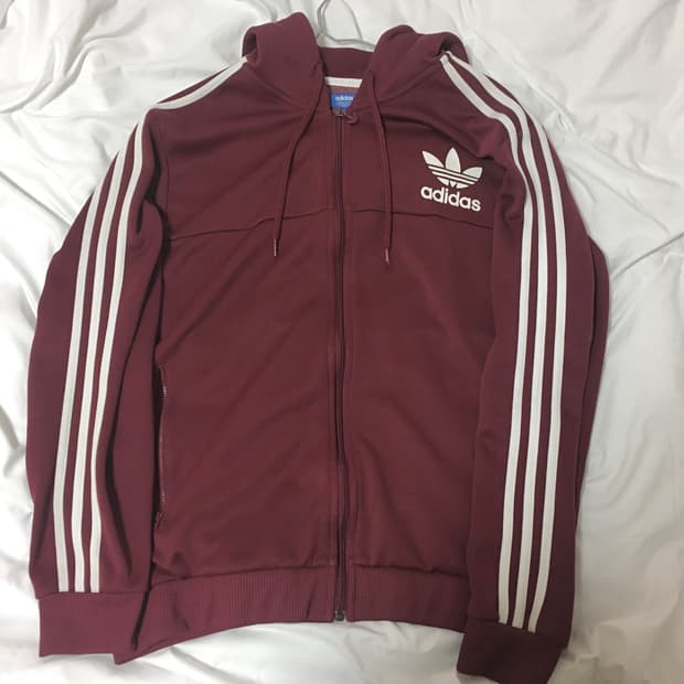 (초초대장)아디다스 버건디 후드집업