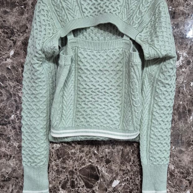 REDPOLARIS 크롭 니트 연두색 36사이즈