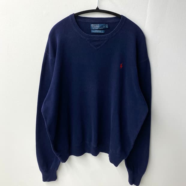 [L] 90-00s Polo 폴로 랄프로렌 네이비 코튼 니트