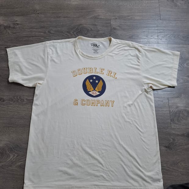 2XL 더블알엘 반팔 로고 티셔츠 아이보리