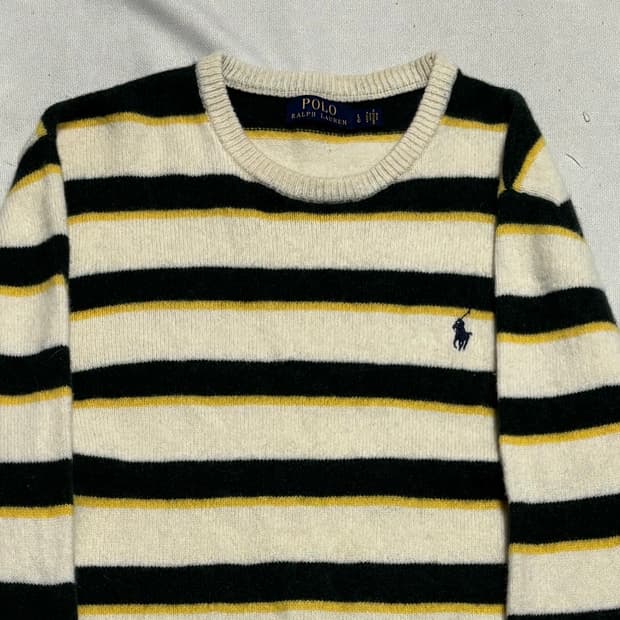 L 폴로랄프로렌 네이비 포니 스트라이프 울 니트