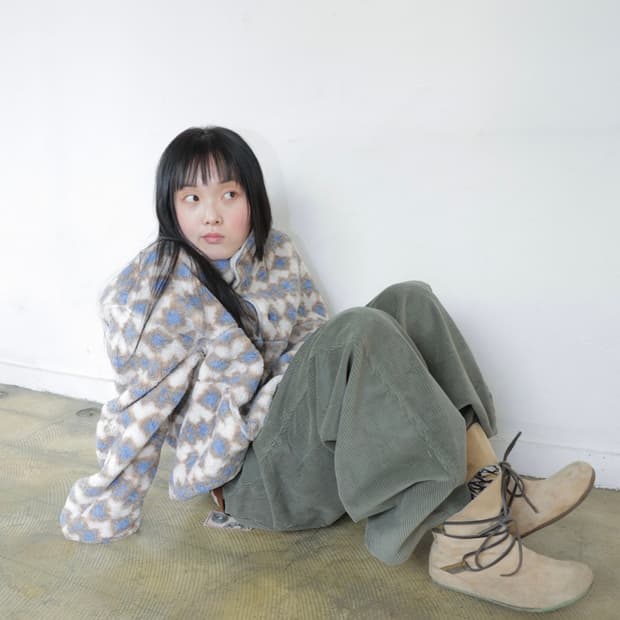 Meadow Flake Fleece Anorak / Snow Blue