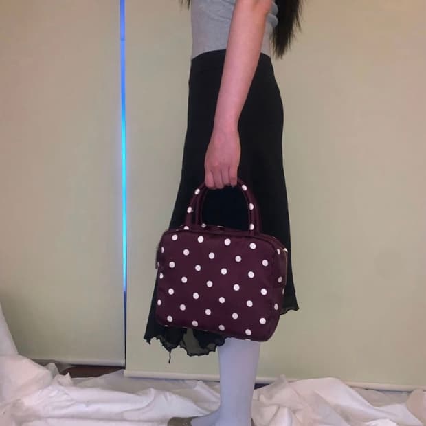 피치바스켓마켓 Polka Dot Bag purple