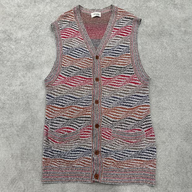 95 미쏘니 멀티컬러 패턴 니트 조끼