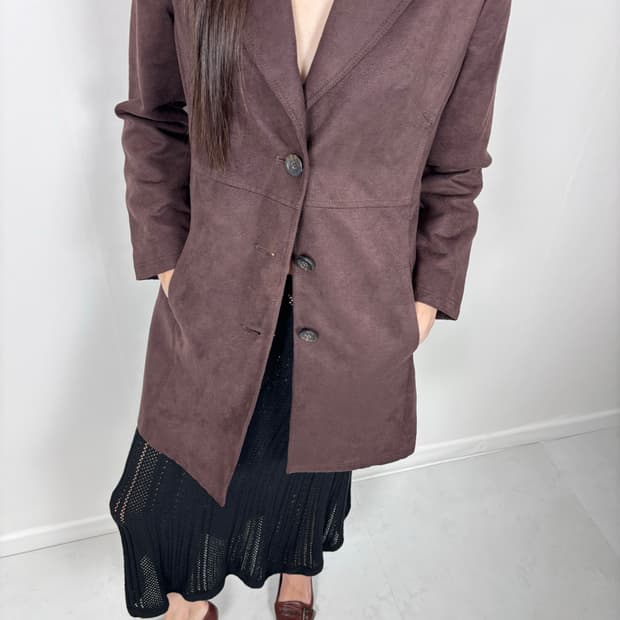 BROWN BURGUNDY SUEDE JACKET