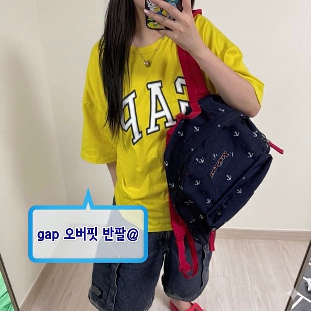 갭 빅로고 오버핏 반팔티