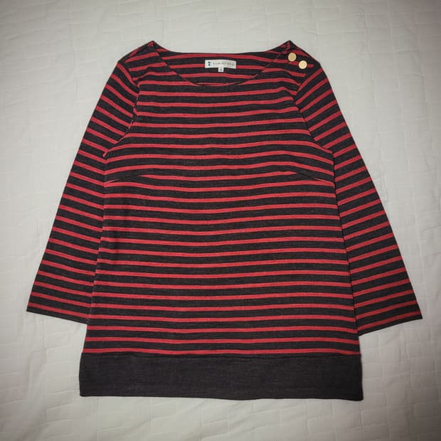’00s KUMIKYOKU Striped Wool Boatneck Top