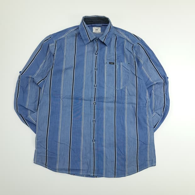 CN682 M LEE 리 올드스쿨 블루 스트라이프 긴팔 셔츠 남방