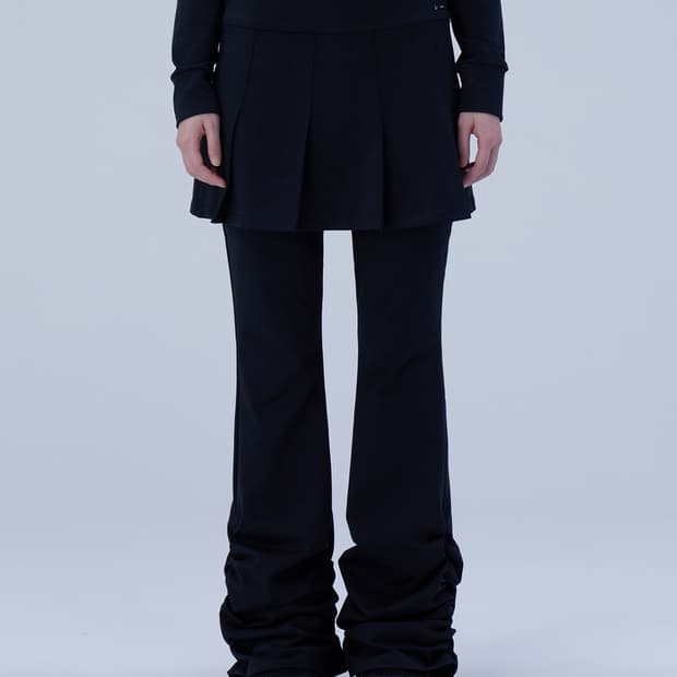 미세키서울 스커트 셔링팬츠 세트 블랙