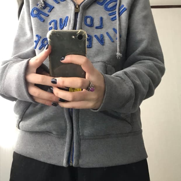 홀리스터 그레이 후드집업