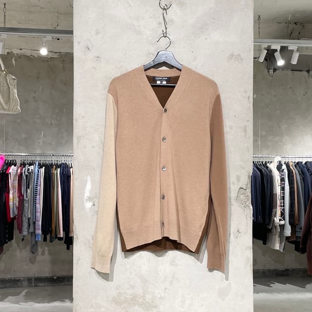 꼼데가르송 옴므 듀스 파트 톤 울 가디건