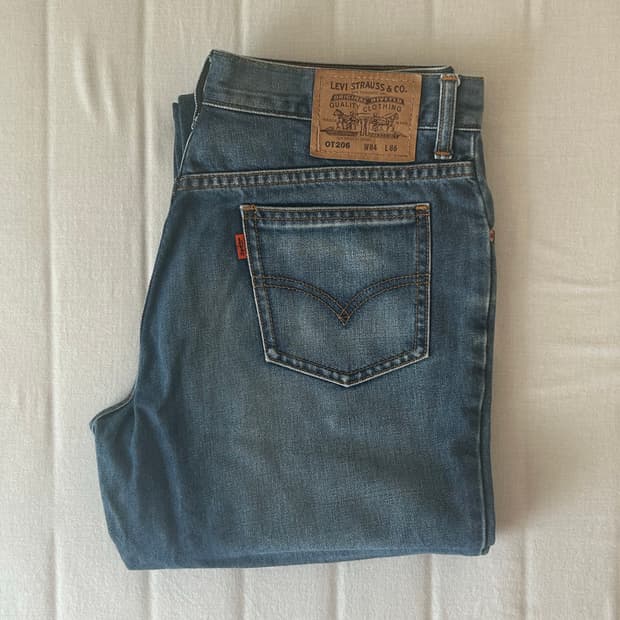 리바이스 오렌지탭 206 빈티지 워싱 데님팬츠