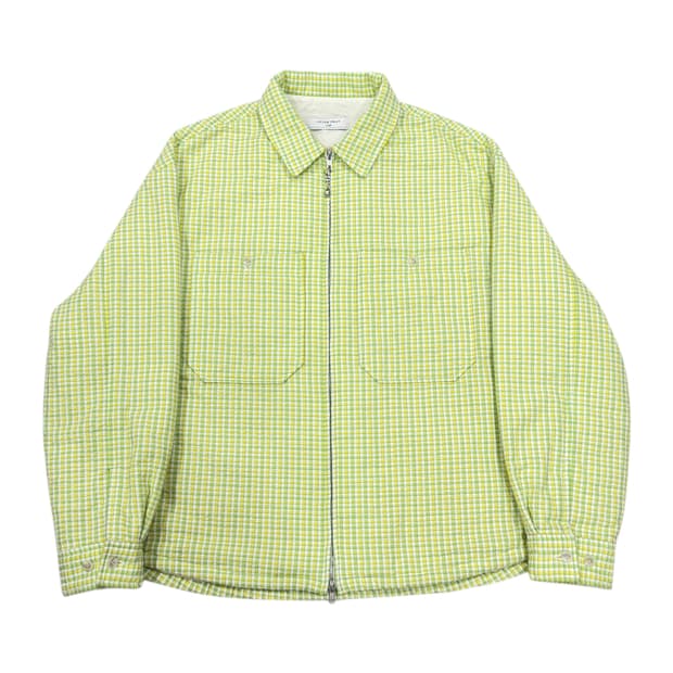 애프터프레이 오버사이즈드 체크 패디드 셔츠 자켓 라임 L