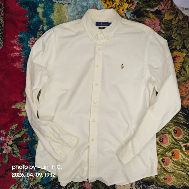폴로  화이트 옥스포드 남방 2XL