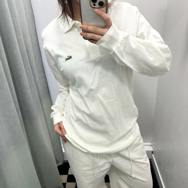 라코스테 화이트 pk 긴팔티셔츠